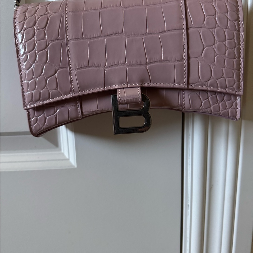 Balenciaga Pink Croc-Embossed Women's Bag - Picture 4 of 12